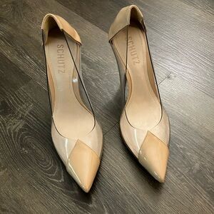 Schutz Women’s Cendi pointed toe clear heel pump size 7.5